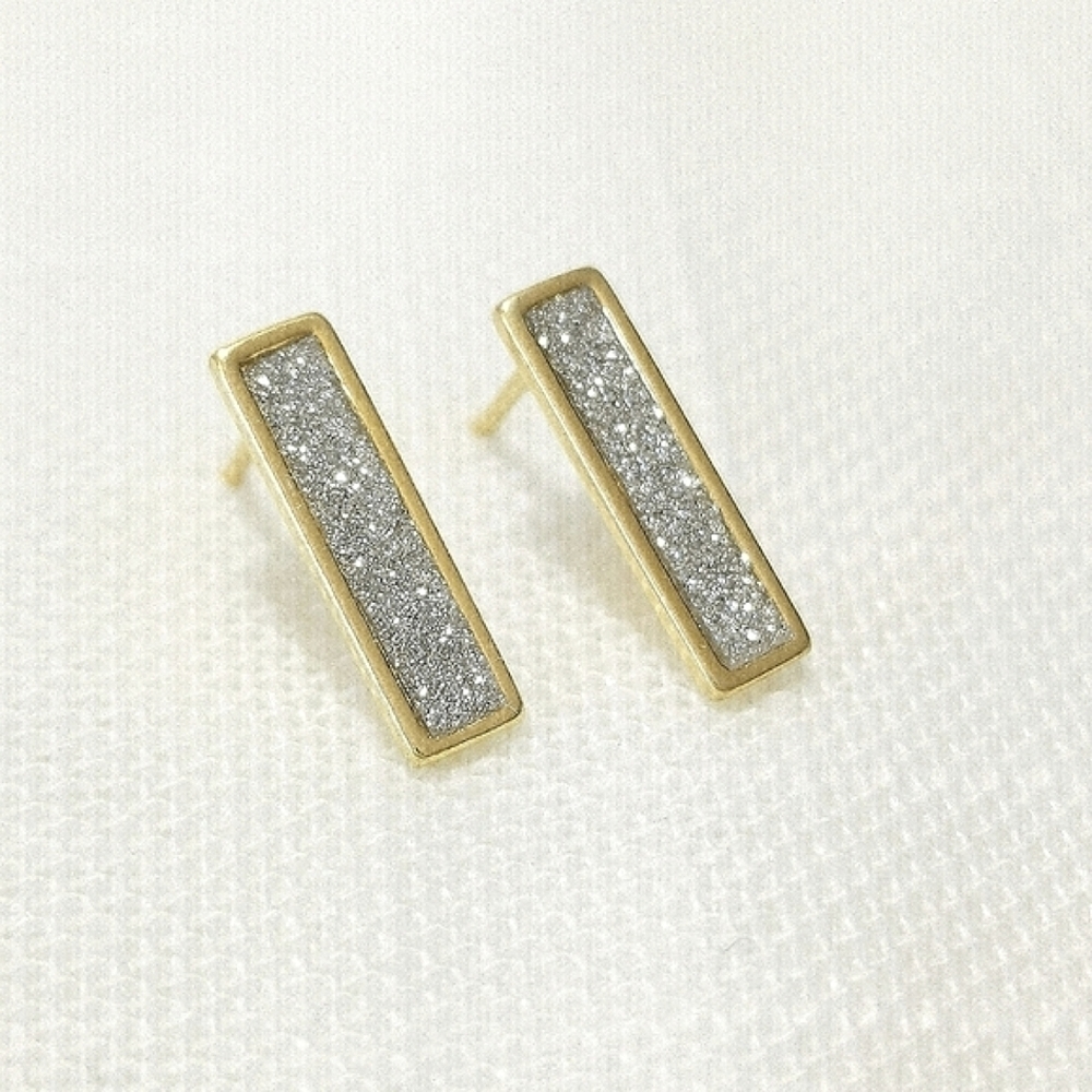 NEW 14k gold over sterling silver stardust stud earrings